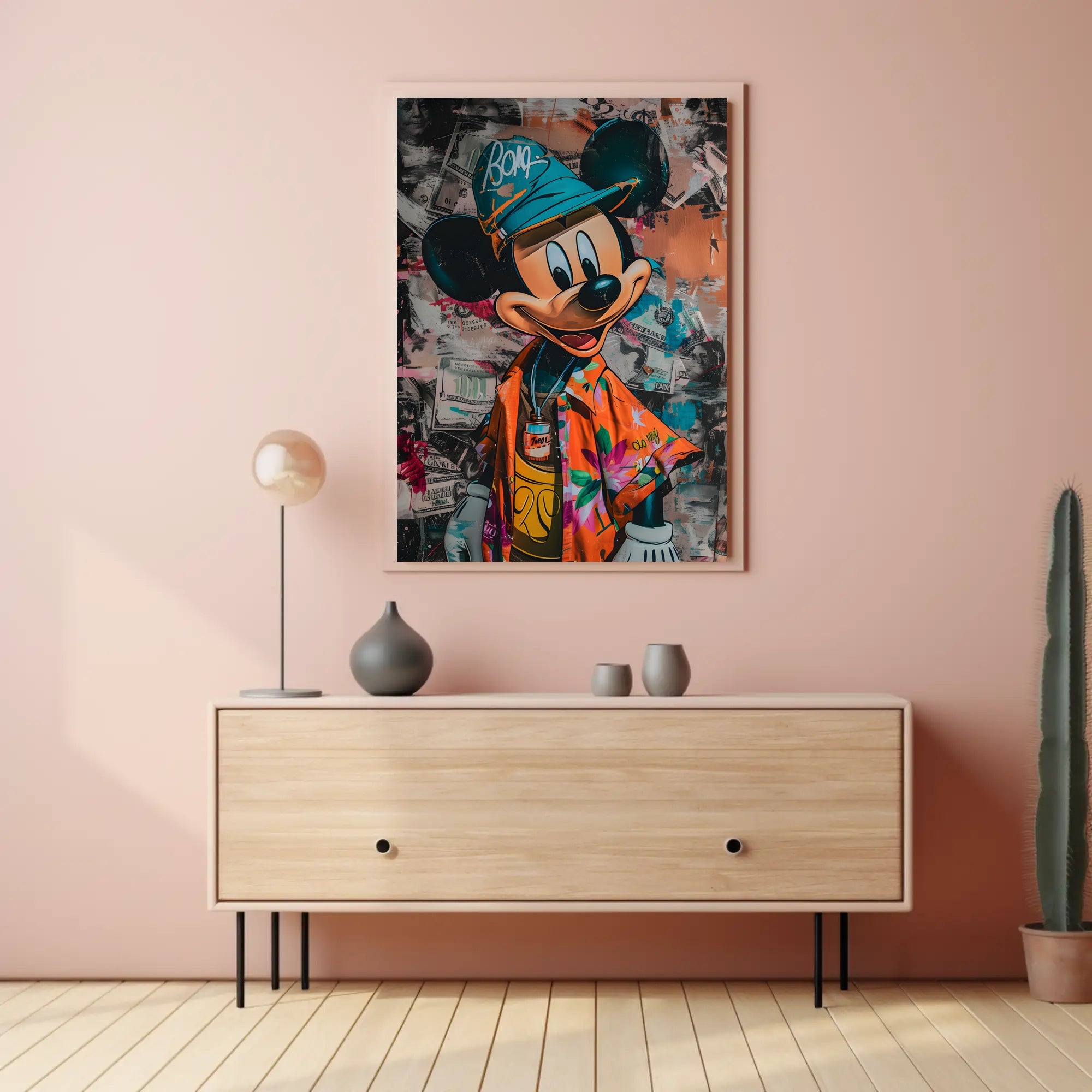 Stylized Cartoon Street Art Poster for Pop Culture Enthusiasts