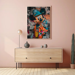 Stylized Cartoon Street Art Poster for Pop Culture Enthusiasts