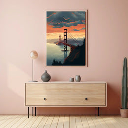 Golden Gate Suspension Bridge Art Print - Travel Poster