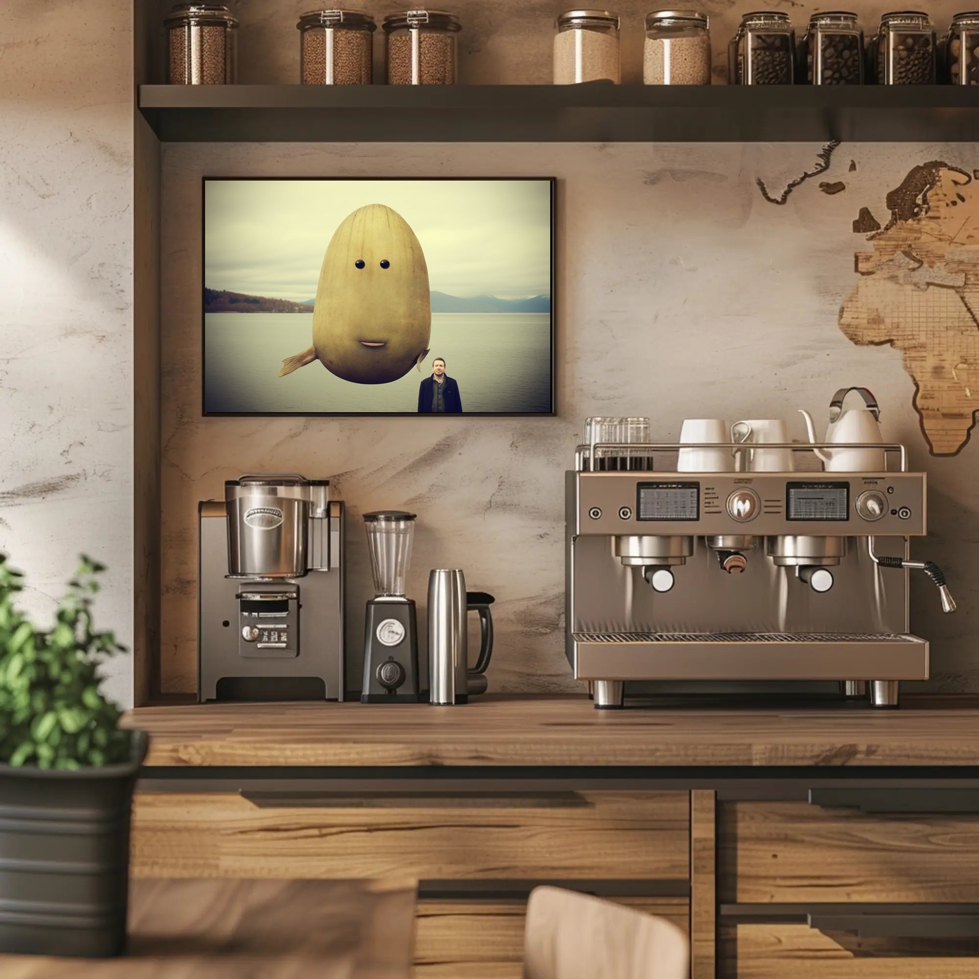 Surreal Lakeside Creature Fantasy or Mythology Poster