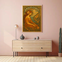 Amalfi Coast Art Nouveau Elegance Poster 18x24 Wall Art