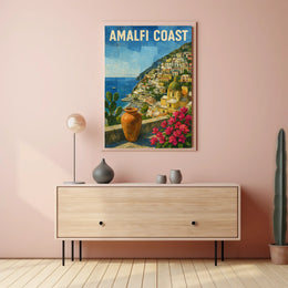 Amalfi Coast Poster 18x24 Coastal Wall Art Decor Vibe