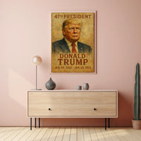 Trump Vision Resolve Oil Painting Expressionism Patriotic Leadership Portrait Collectible Poster