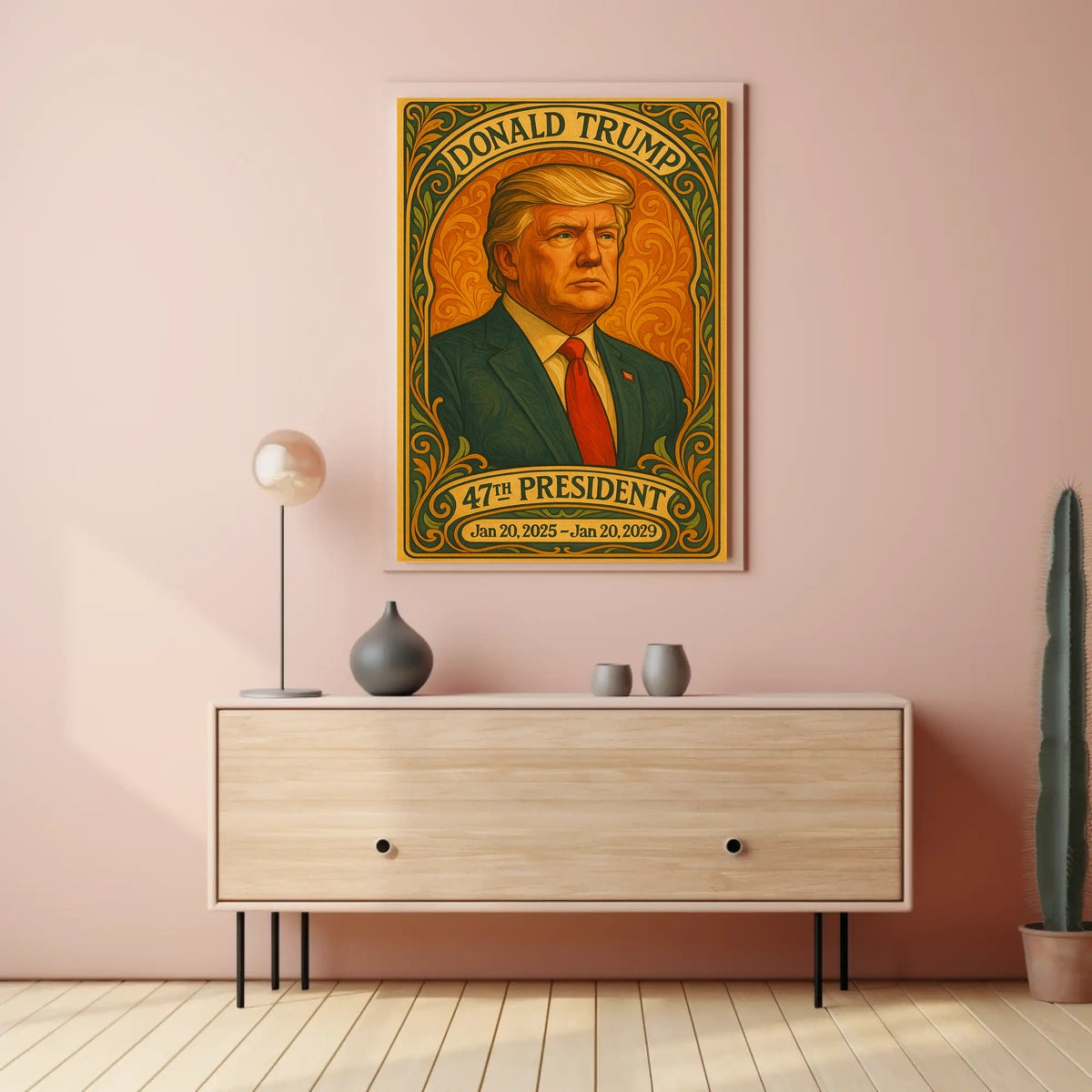Trump Statesmanship Portrait Art Deco Patriotic Poster