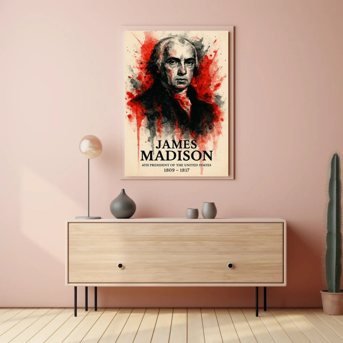 James Madison Watercolor Portrait Historical or Presidential Poster