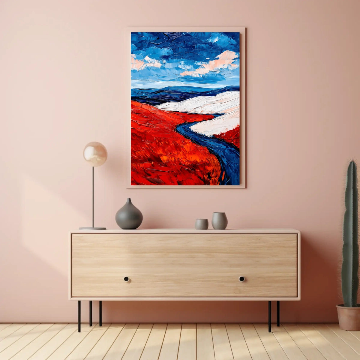 Vivid Landscape In American Flag Colors Abstract Poster
