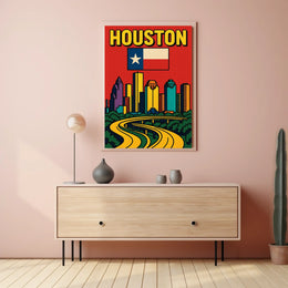 Houston Skyline Pop Art Poster