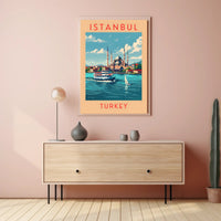 Istanbul Cityscape with Iconic Mosque Travel Poster