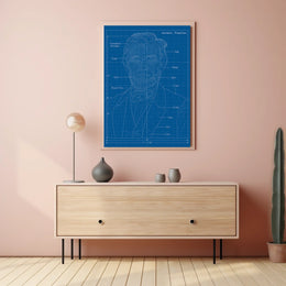 Isometric Projection Blueprint Poster