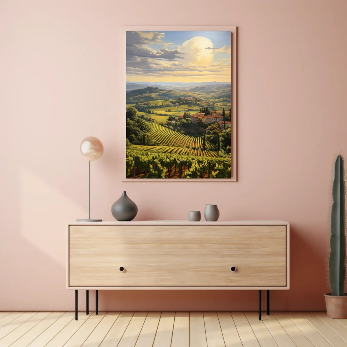 Tuscany Landscape with Vineyards Travel Poster
