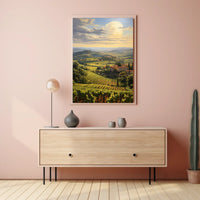 Tuscany Landscape with Vineyards Travel Poster