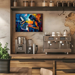 Passionate Piano Player Abstract Art Poster