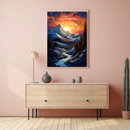 Majestic Mountain Sunset Poster