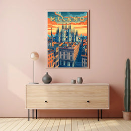 Milano Skyline Art Poster