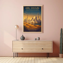 Majestic Abu Dhabi Vintage Travel Poster