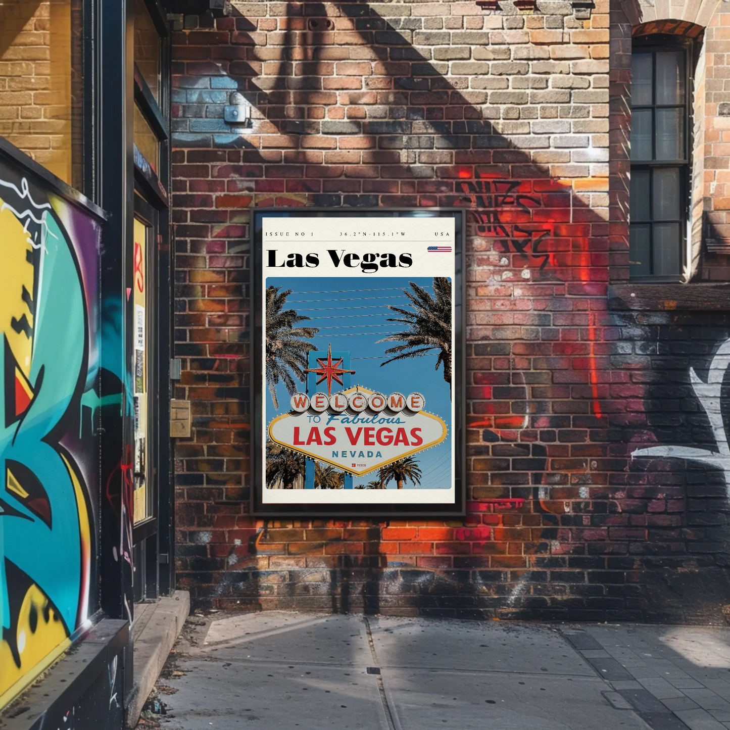 Vintage Poster Las Vegas Sign Daytime