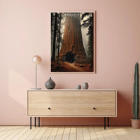 Sequoia Travel Poster Scenic Vintage Wall Art