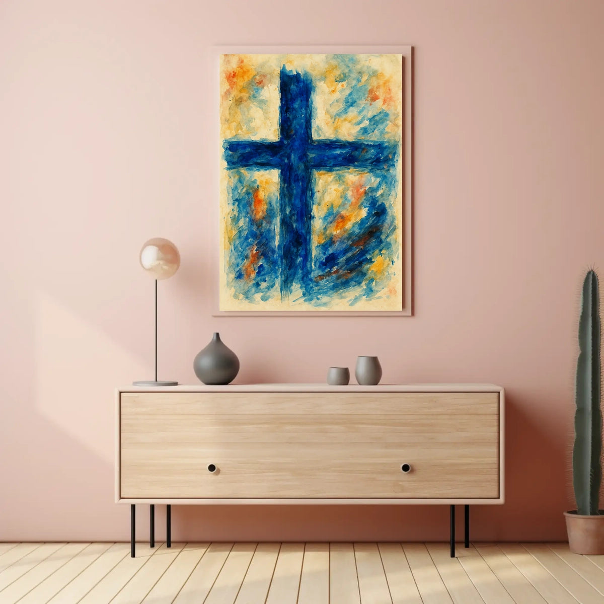 Abstract Cross In Watercolor Abstract Poster