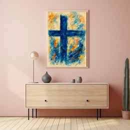 Abstract Cross In Watercolor Abstract Poster