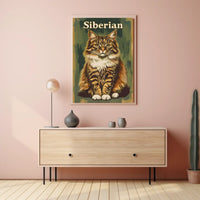 Siberian Cat Portrait Realistic Photography Poster