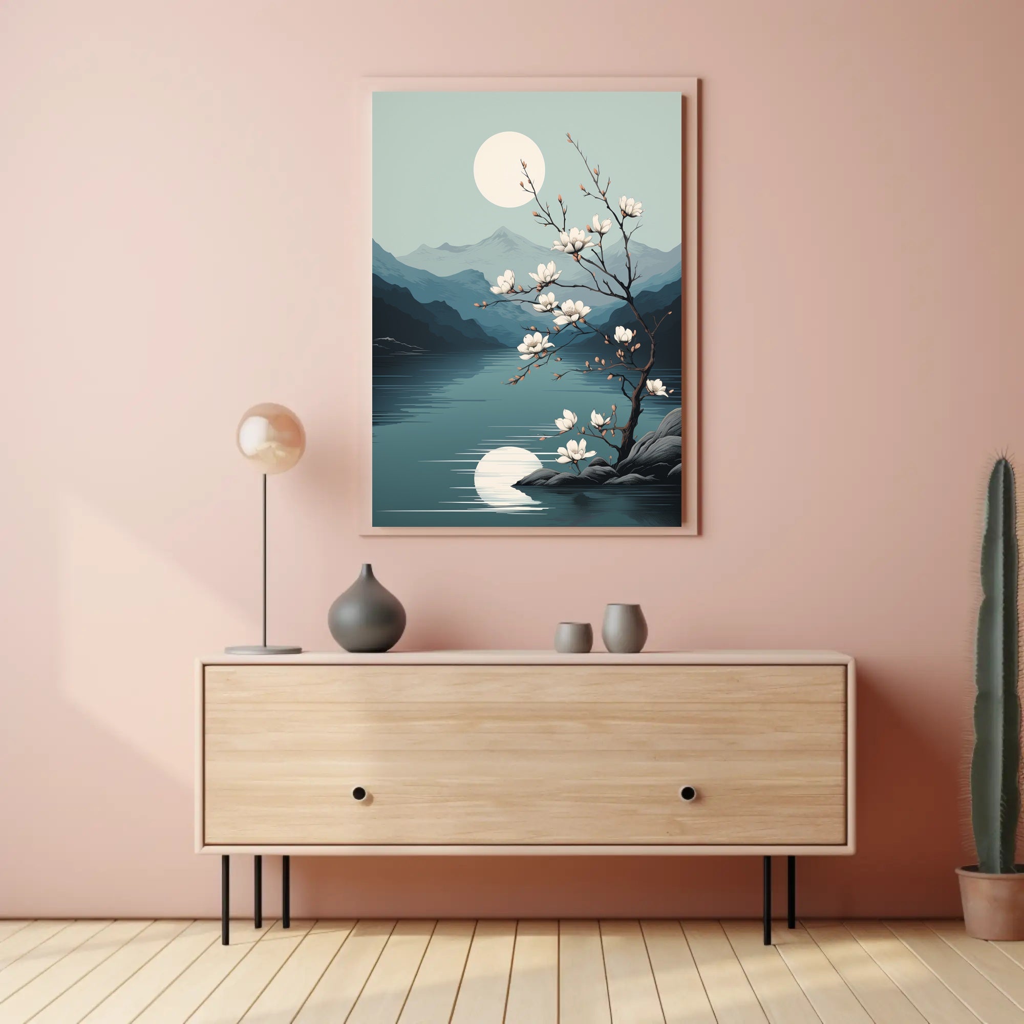 Tranquil Moonlit Blossoms Poster