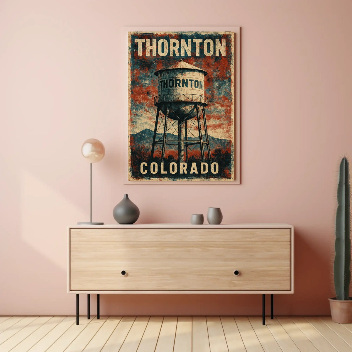 Thornton Water Tower Cityscape Wanderlust Realism Poster