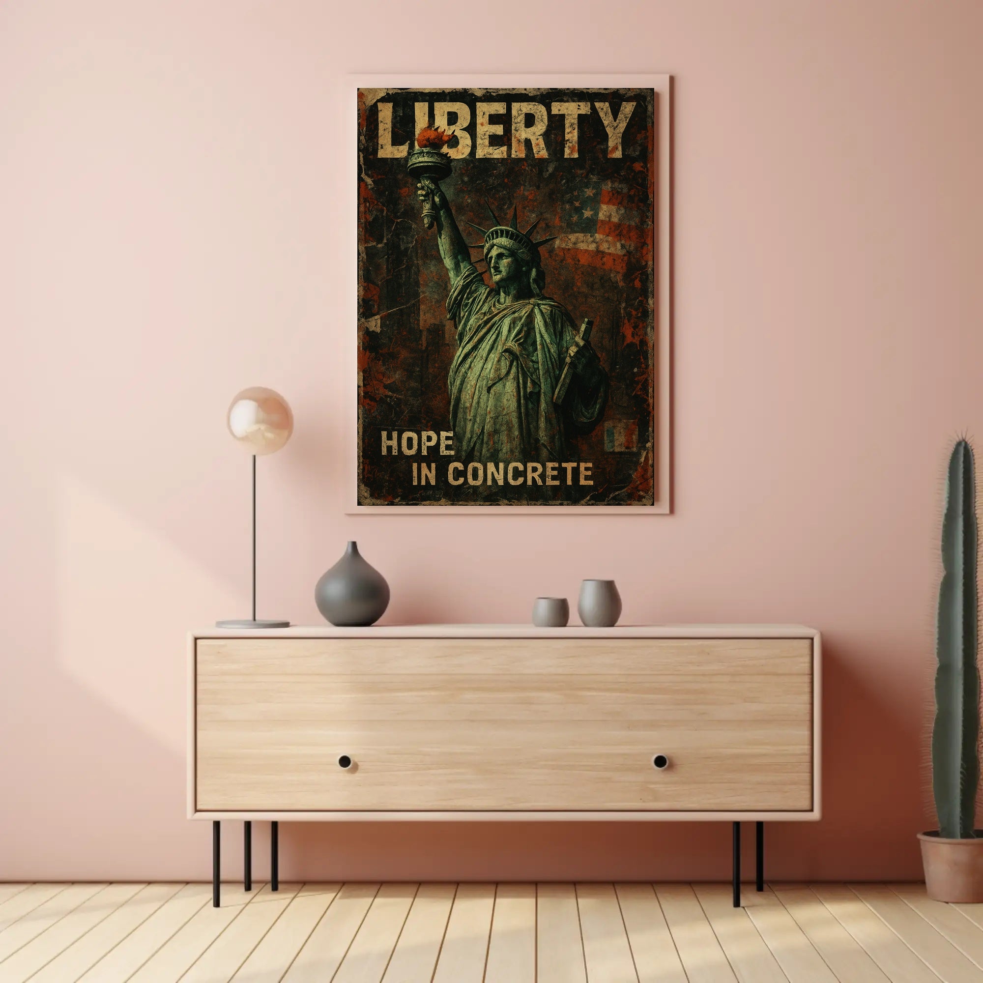 Statue of Liberty Vintage Art Political or Propaganda Poster PosterGoat