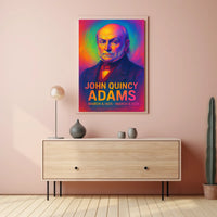 John Quincy Adams 6th President of the United States Neon Gradient OverlayPoster