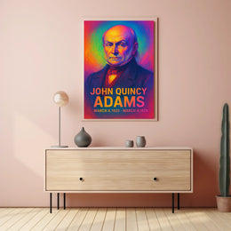 John Quincy Adams 6th President of the United States Neon Gradient OverlayPoster