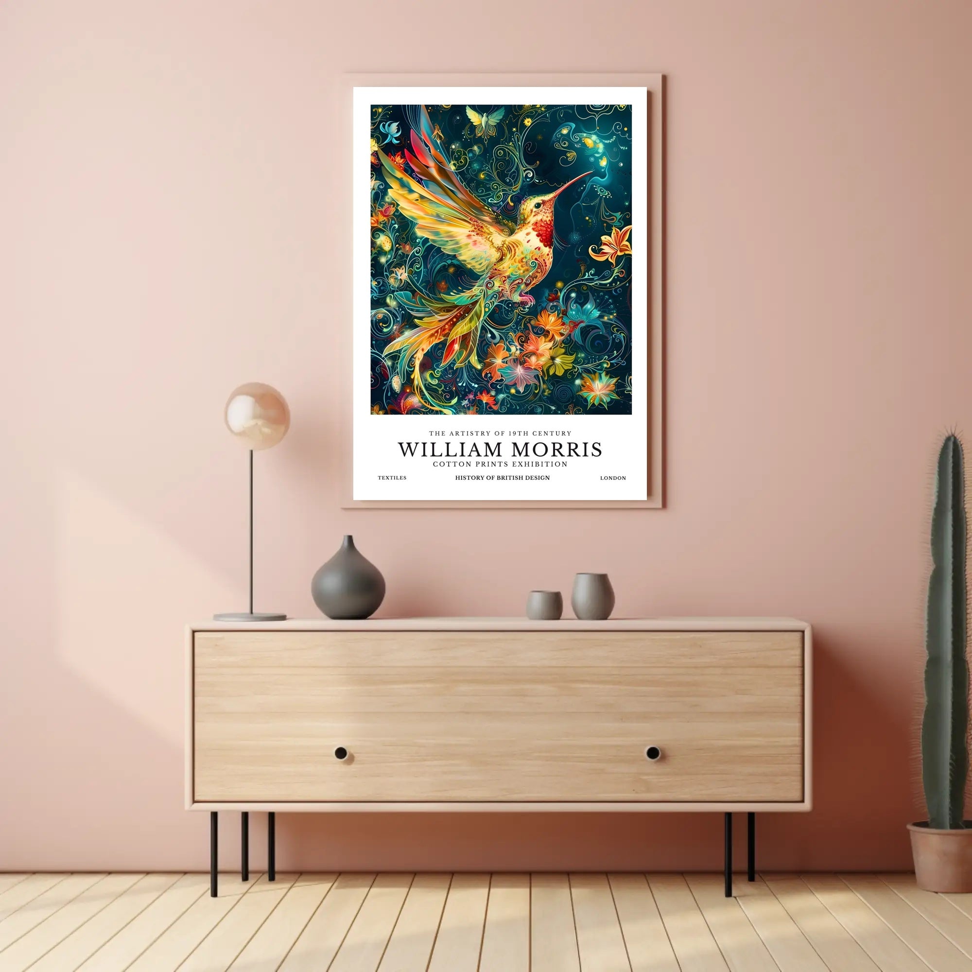 Artistic Heritage: Vibrant Bird in British Design Poster