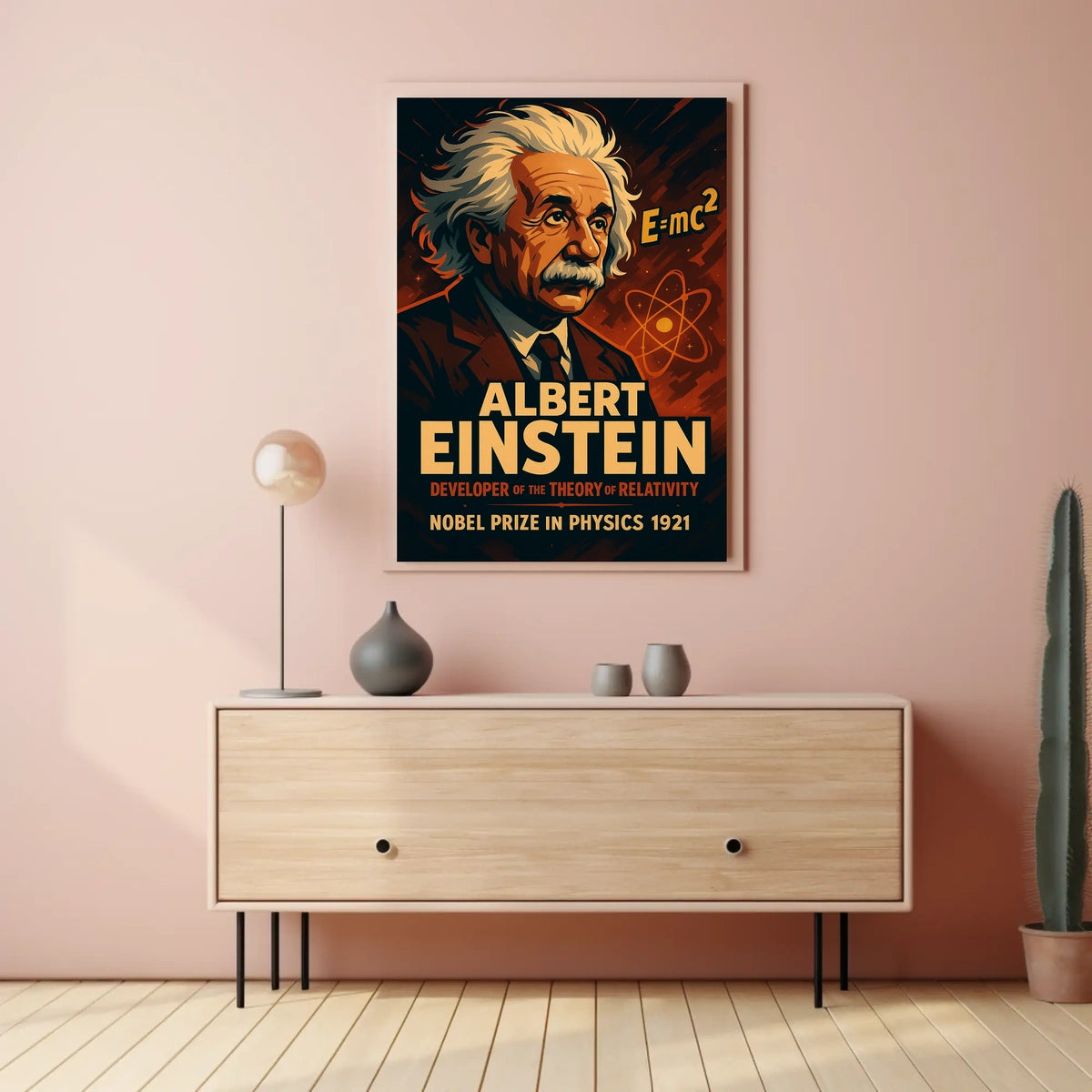 Einstein Nobel Prize 1921 Vintage Science Collectors Poster