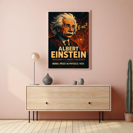 Einstein Nobel Prize 1921 Vintage Science Collectors Poster