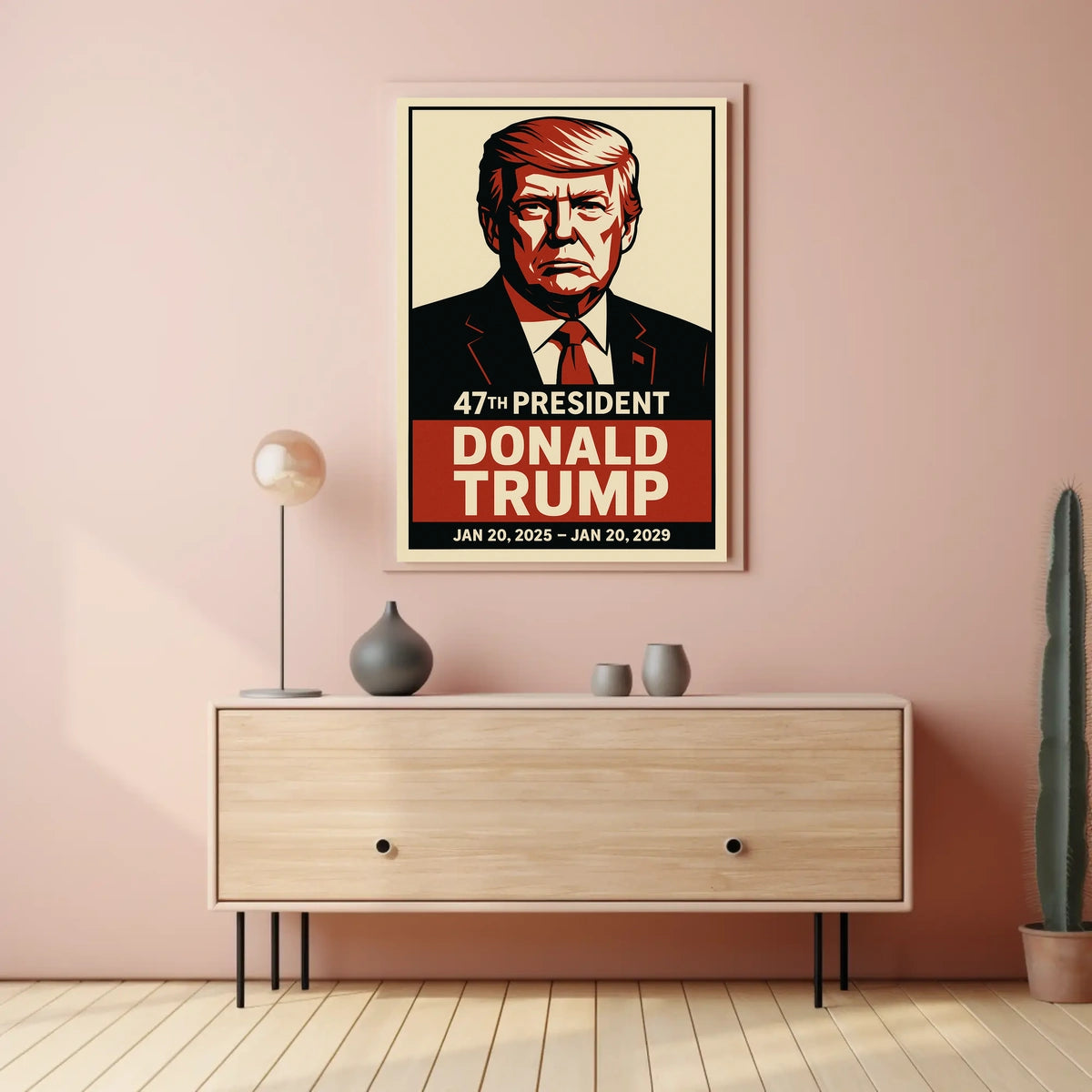 Trump Visionary Red Black Patriotic Minimalist Poster
