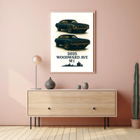 Classic Cars on Woodward Ave Poster