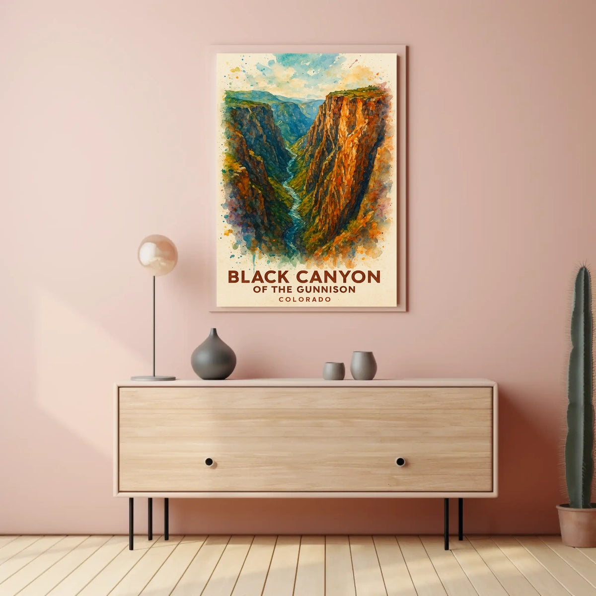 Black Canyon Colorado Scenic Watercolor Art Poster