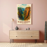 Black Canyon Colorado Scenic Watercolor Art Poster