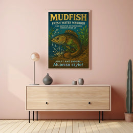 Mudfish Resilience Vintage Poster: Survival in Adversity