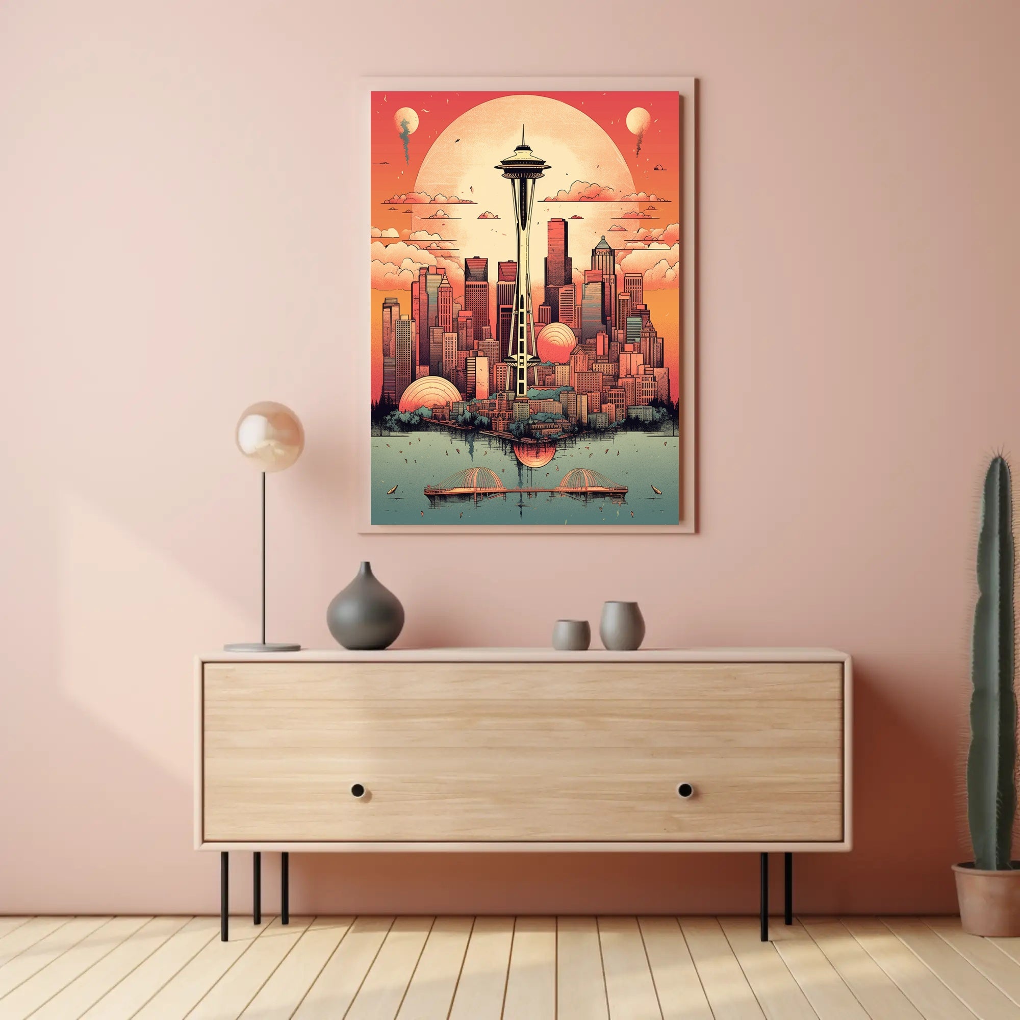 Surreal Seattle Skyline Poster