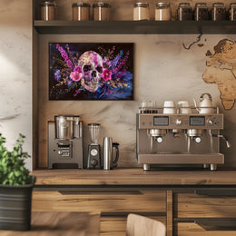 Floral Skull Art Poster