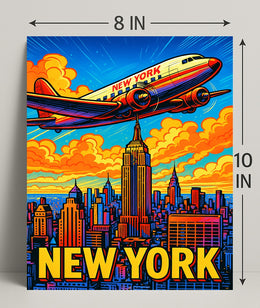 New York City Skyline Retro Poster PosterGoat