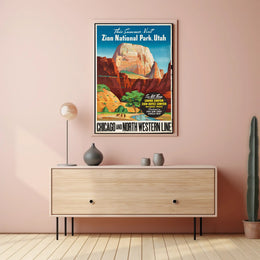 Zion National Park Vintage Travel Poster Print