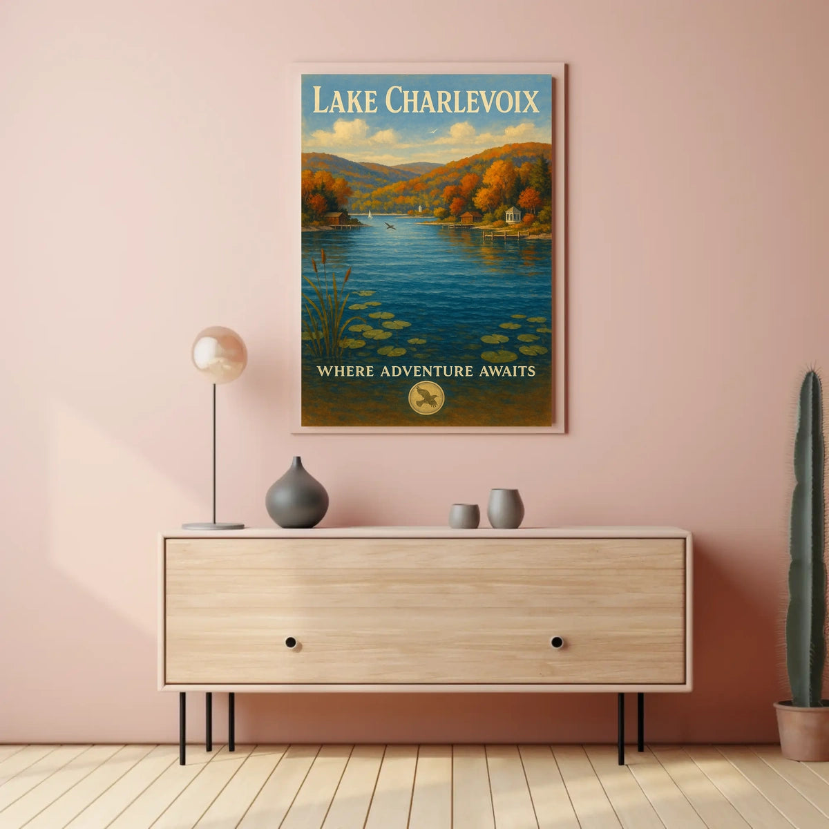 Lake Charlevoix Autumn Serenity Travel Poster