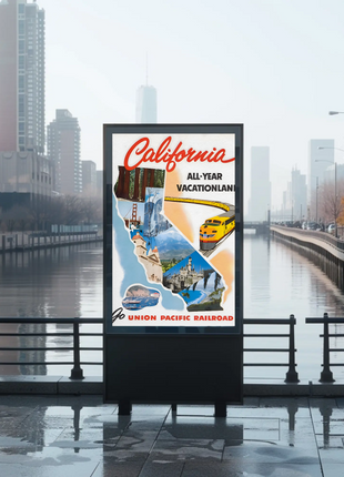 California All-Year Vacationland Union Pacific Railroad (1950s) Poster
