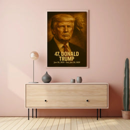 Donald Trump Poster Vintage Analog Film Aesthetic Presidential Portrait Wall Art Print