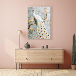 White Peacock Elegance Cultural or Heritage Poster