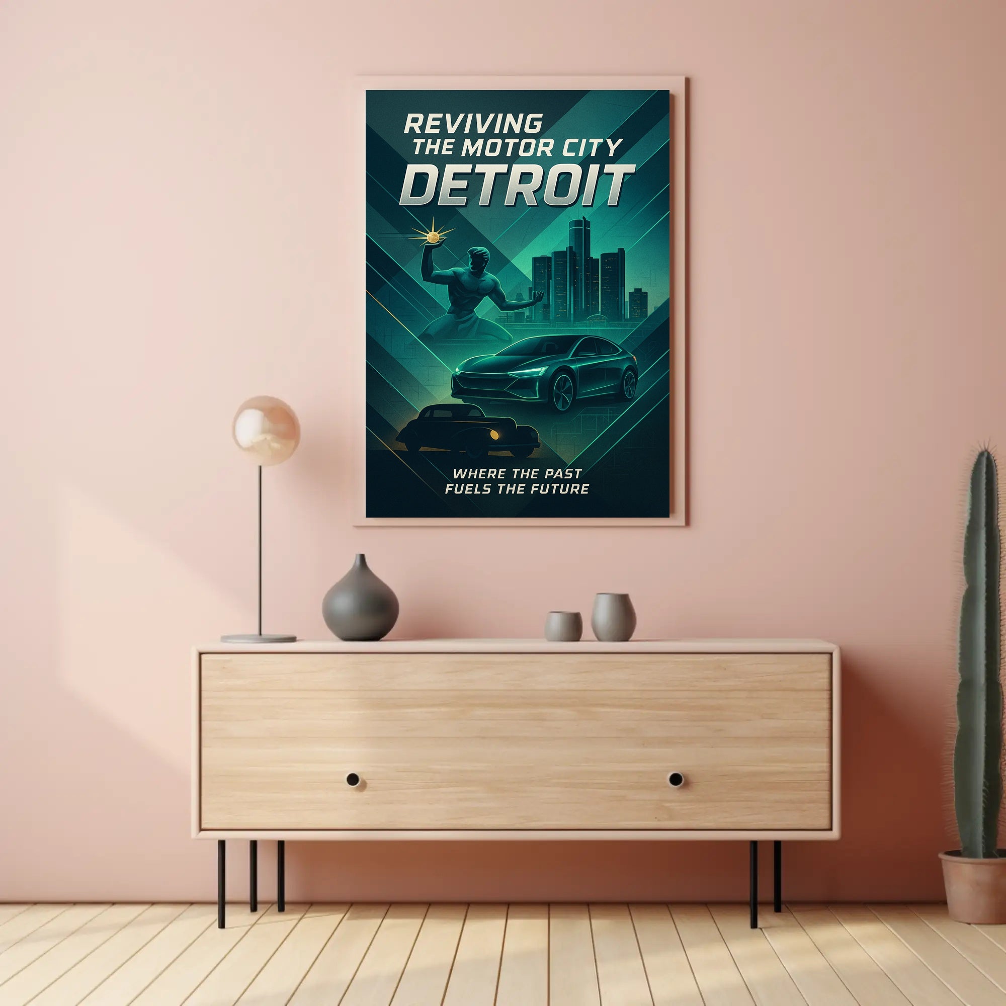 Detroit's Automotive Legacy Revival Urban or Cityscape Poster PosterGoat