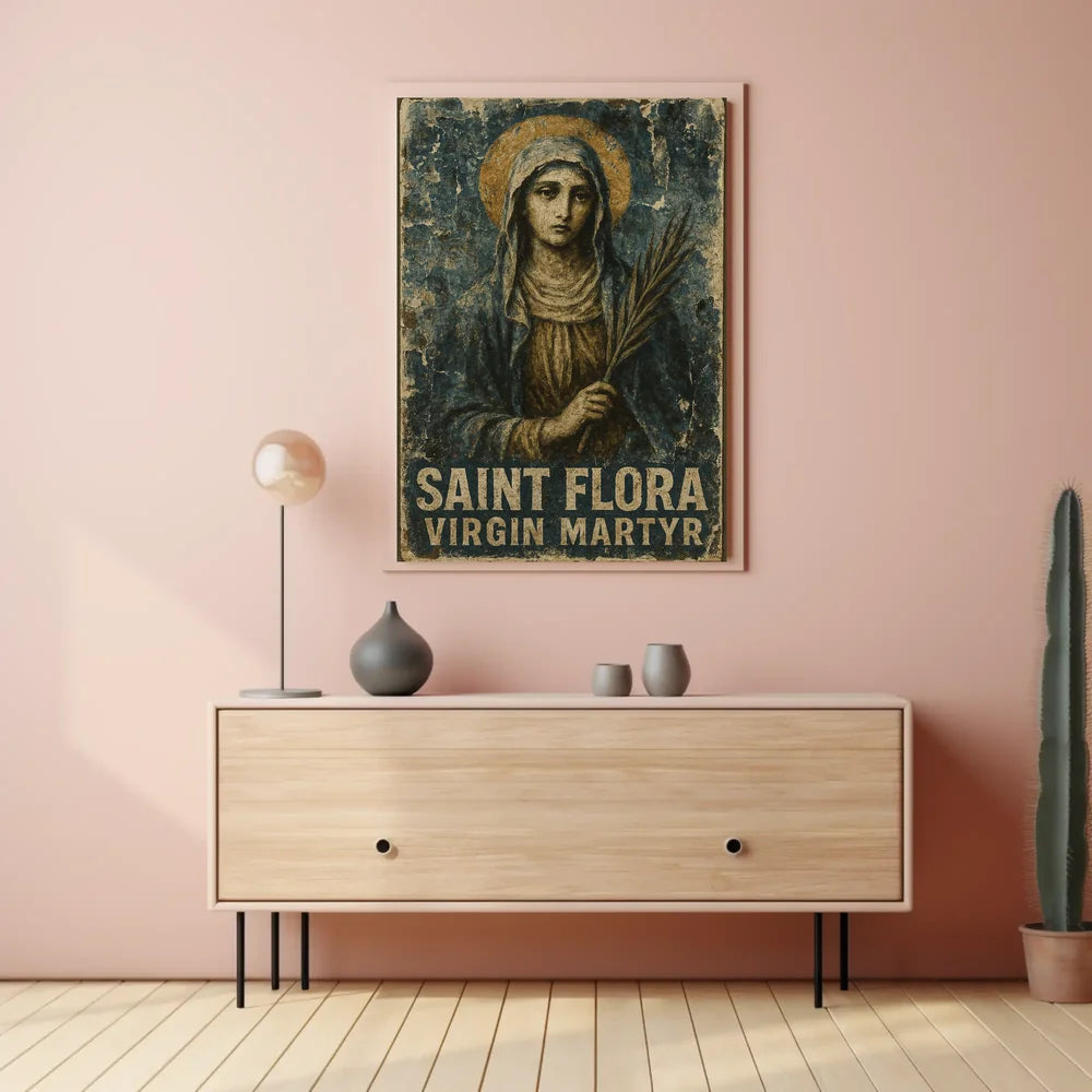 Saint Flora Vintage Religious Art Poster - Cultural Heritage Poster