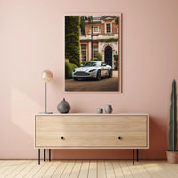 Luxury Sports Car in Front of Classic Mansion Poster