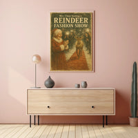Reindeer Fashion Extravaganza Vintage Christmas Poster