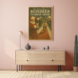 Reindeer Fashion Extravaganza Vintage Christmas Poster